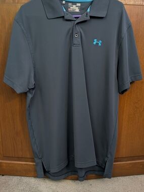 LG Men's Black Polo with Blue Logo